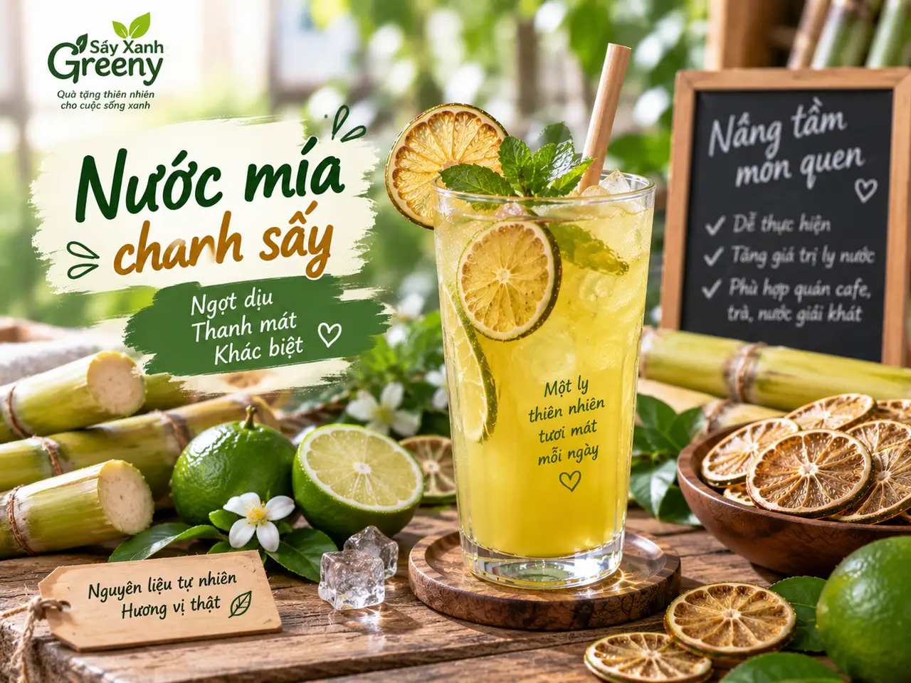 Nước m&iacute;a chanh sấy kh&ocirc; ứng dụng cho qu&aacute;n đồ uống