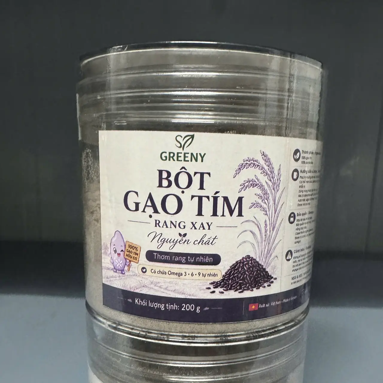 Bột Gạo Tím Rang Xay GreenySấy Xanh Greeny}