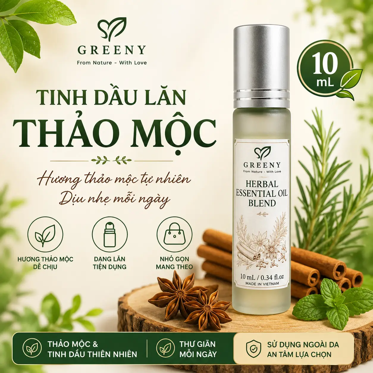 Sản phẩm Tinh Dầu Thảo Mộc Greeny - Sấy Xanh Greeny